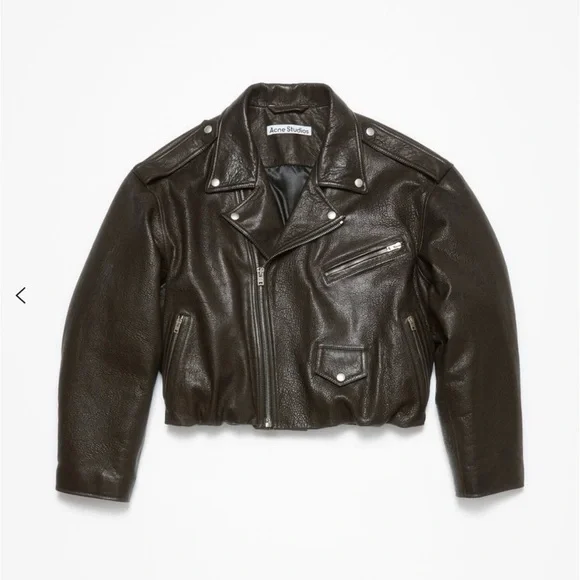 Acne Studios Brown Leather Jacket - Picture 1 of 3